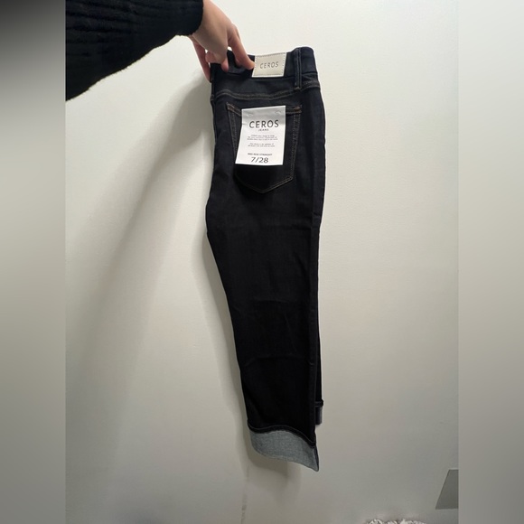 Cuff Ankle Dark Denim Jeans Size 7 / 28 - Picture 4 of 4